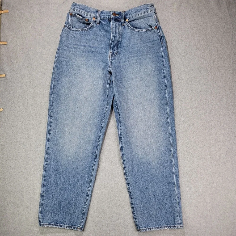 Madewell Womens The Dad Jeans Relaxed Straight Size 28 (Fits 30x27) Blue Classic